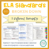 6th Grade ELA Standards Breakdown with "I Can" Statements 