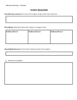 Preview of Informational Writing Template