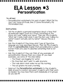 6th Grade Language Arts Substitute Plans Emergency Sub Lessons Tpt