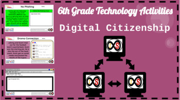 Preview of 6th Grade ELA Technology Activities - Google Slides (Digital Citizenship ONLY)