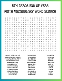 6th Grade- END OF THE YEAR- MATH VOCABULARY WORD SEARCH