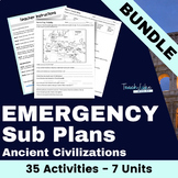 6th Grade Emergency Sub Plans Bundle for Ancient Civilizations