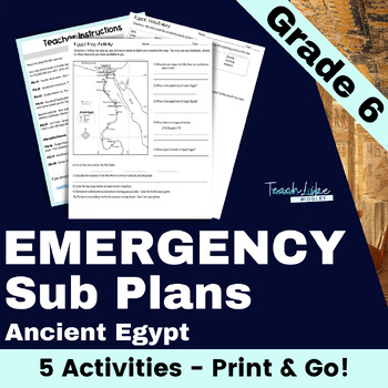 Preview of 6th Grade Emergency Sub Plans for Ancient Egypt