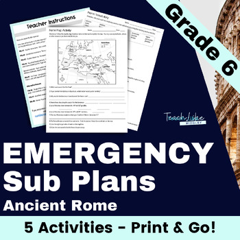 Preview of Emergency Sub Plans 6th Grade Social Studies for Ancient Rome