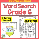 6th Grade End of Year Activities Word Search and Banners D