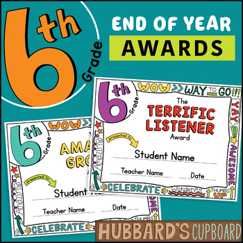 Preview of Auto-fill Editable Award Certificates Template 6th Grade Classroom Student Award