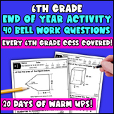 6th Grade End of Year Math Activities | CCSS Test Prep | B