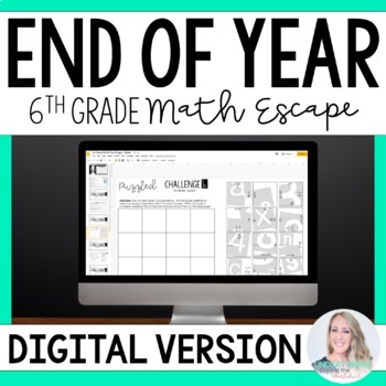 Preview of 6th Grade End of Year Math Escape Room Activity | Digital Math Activity