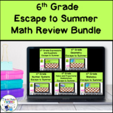 6th Grade End-of-Year Math Review Digital Escape Bundle
