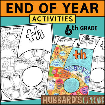 Preview of 6th Grade End of Year Memory Book Last Day Week of School Coloring Page Activity