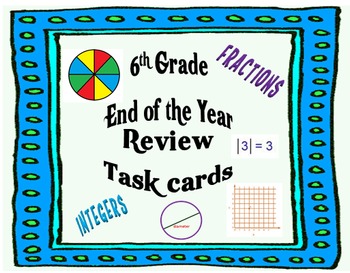 Preview of 6th Grade Math End-of-the-Year Review Task Cards