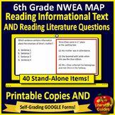 6th Grade NWEA MAP Reading Test Prep ELA Printable + SELF-GRADING GOOGLE FORMS!