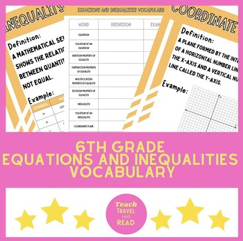 Preview of 6th Grade Equations and Inequalities Vocabulary