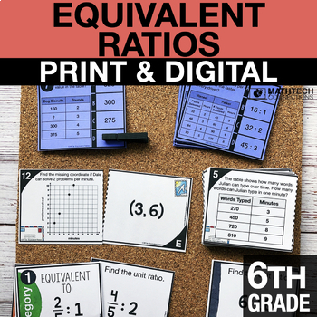 6th Grade Equivalent Ratios and Ratio Tables Google Classroom {6.RP.3A}