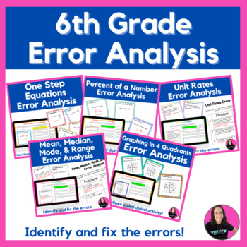 Preview of 6th Grade Math Error Analysis Digital and Printable Activities
