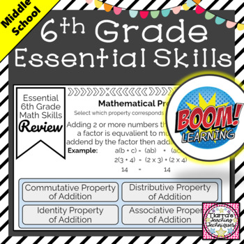 Preview of 6th Grade Essential Math Skills BOOM Cards