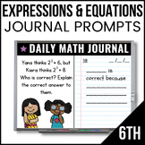 6th Grade Expressions & Equations Math Journal - 6th Grade