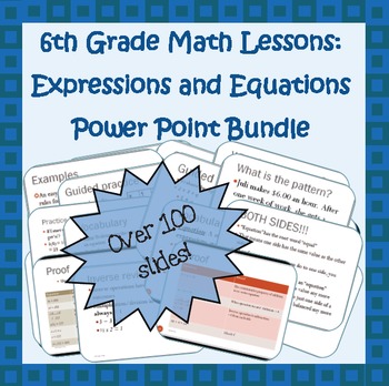 Preview of 6th Grade Expressions & Equations Power Point Lesson Bundle