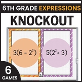 6th Grade Expressions Games - Evaluating Expressions - 6th