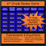 6th Grade Expressions and Equations - Game Show Review Game