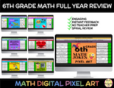 6th Grade Math End of Year Review FULL YEAR Pixel Art - Al