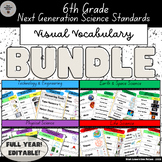 6th Grade FULL YEAR Visual Vocabulary BUNDLE (ESL, NGSS)
