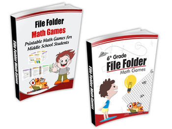 Preview of 6th Grade File Folder Math Games + Middle School File Folder Math Games Bundle