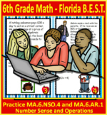 6th Grade Florida FAST Math Florida BEST TASK CARDS MA.6.N