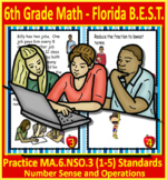6th Grade Florida FAST Math BEST TASK CARDS MA.6.NSO.3 Num