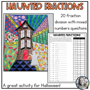 Preview of 6th Grade Fractions Division Review for Halloween
