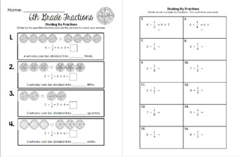 6th grade fractions singapore math 6 review b w worksheets tpt