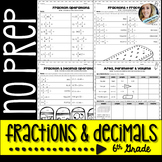 Fraction and Decimal Operations No Prep Activities