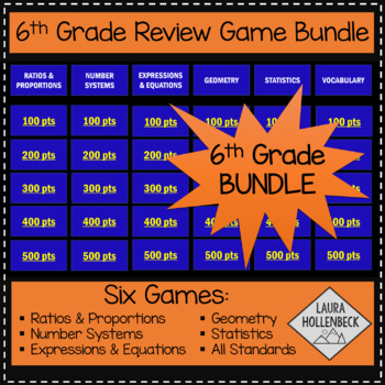 Preview of 6th Grade Game Show Review Games BUNDLE