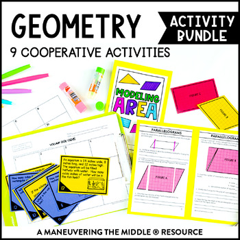 Preview of Geometry Activity Bundle | Area, Surface Area, & Volume Activities for 6th Grade