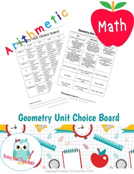 Preview of 6th Grade Geometry Choice Board