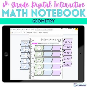 Preview of 6th Grade Geometry Digital Interactive Notebook