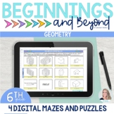 6th Grade Math Geometry Digital Maze and Puzzle Bundle