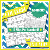 6th Grade Geometry Exit Slips/Tickets ★ Common-Core Aligned Math