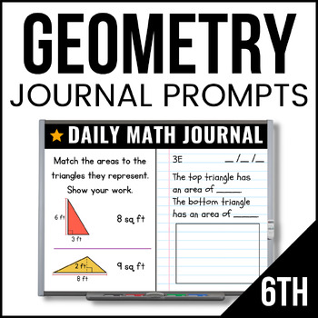 Preview of 6th Grade Geometry Math Journal - 6th Grade Math Prompts - Daily Math Journal