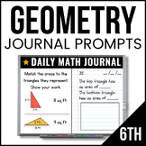 6th Grade Geometry Math Journal - 6th Grade Math Prompts -