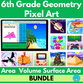 6th Grade Geometry Pixel Art BUNDLE