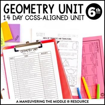 Preview of 6th Grade Geometry Unit | Area, Surface Area, and Volume | CCSS Guided Notes