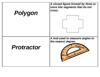 Preview of 6th Grade Geometry Vocabulary Cards