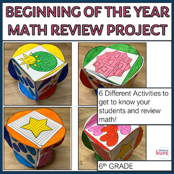 Preview of 6th Grade Get to Know You Math Cube