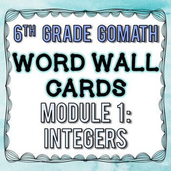 Preview of 6th Grade Go Math Module 1 Word Wall
