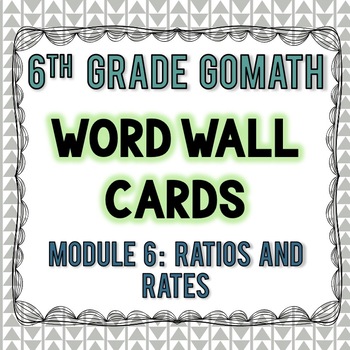 Preview of 6th Grade Go Math Module 6 Word Wall