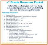 6th Grade Grammar - Unit hitting Common Core Language Standards