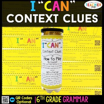 Preview of 6th Grade Grammar Game | Context Clues