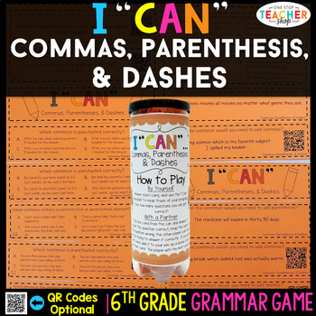6th Grade Punctuation Game | Commas, Parentheses, & Dashes | TpT