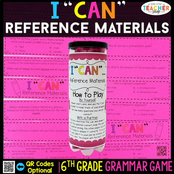 Preview of 6th Grade Grammar Game | Reference Materials